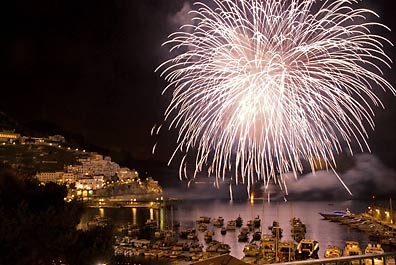 das Feuerwerk am  Hafen