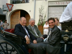 Landeshauptmann Dr.Luis Durnwalder, Brgermeister  Dr. Franz Lintner, Chef des Organisationskomitees  Karl Zublasing, Weinknign Liliane Kager