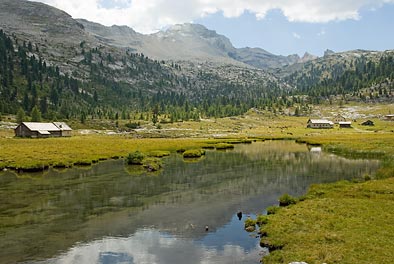 der Grnsee auf der Fanesalm