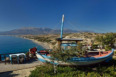 oberhalb von Kommos Beach mit tollem Ausblick