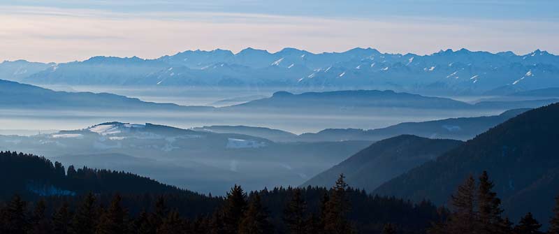 Fernsicht vom Rosengarten Richtung Sdost