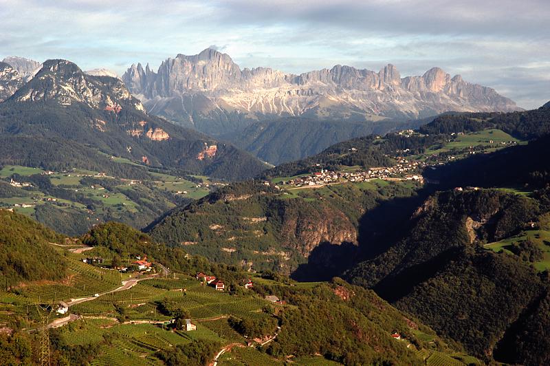 Blick vom Ritten zum Rosengarten