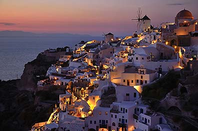 Oia nach Sonnenuntergang